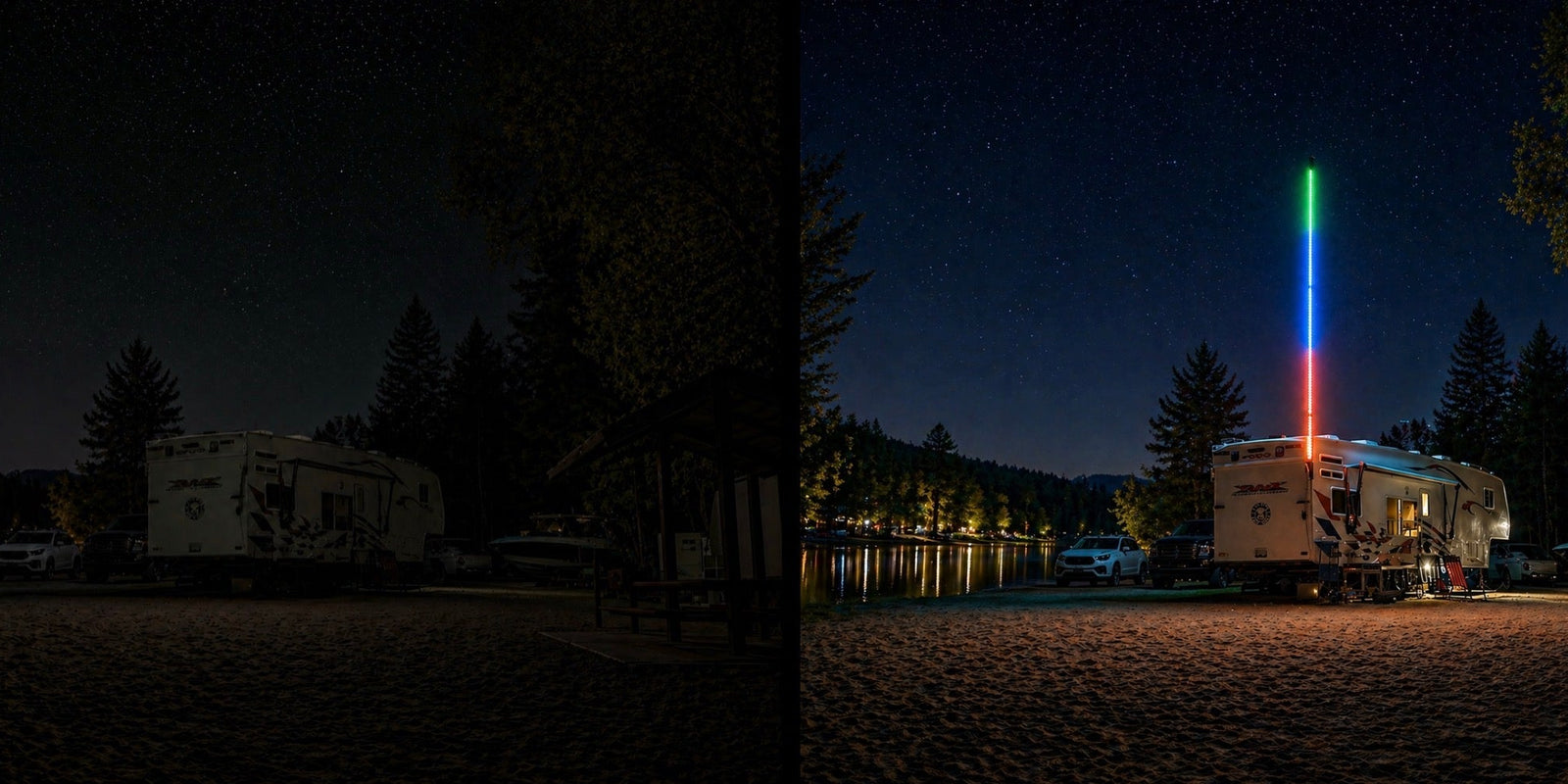 RV Flag Pole vs. Dipwhipz LED Camp Locator: What’s the Difference?