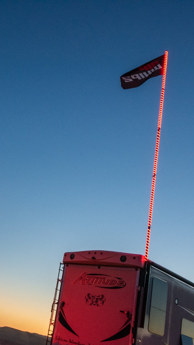  DIP Whipz LEDs in the evening